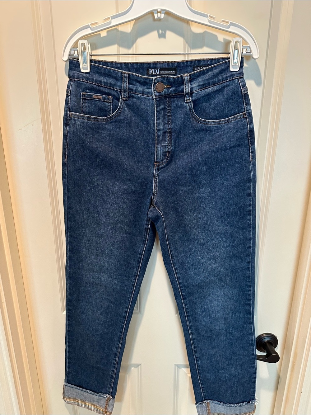 FDJ Women's Dark Blue Slim Crop Jeans